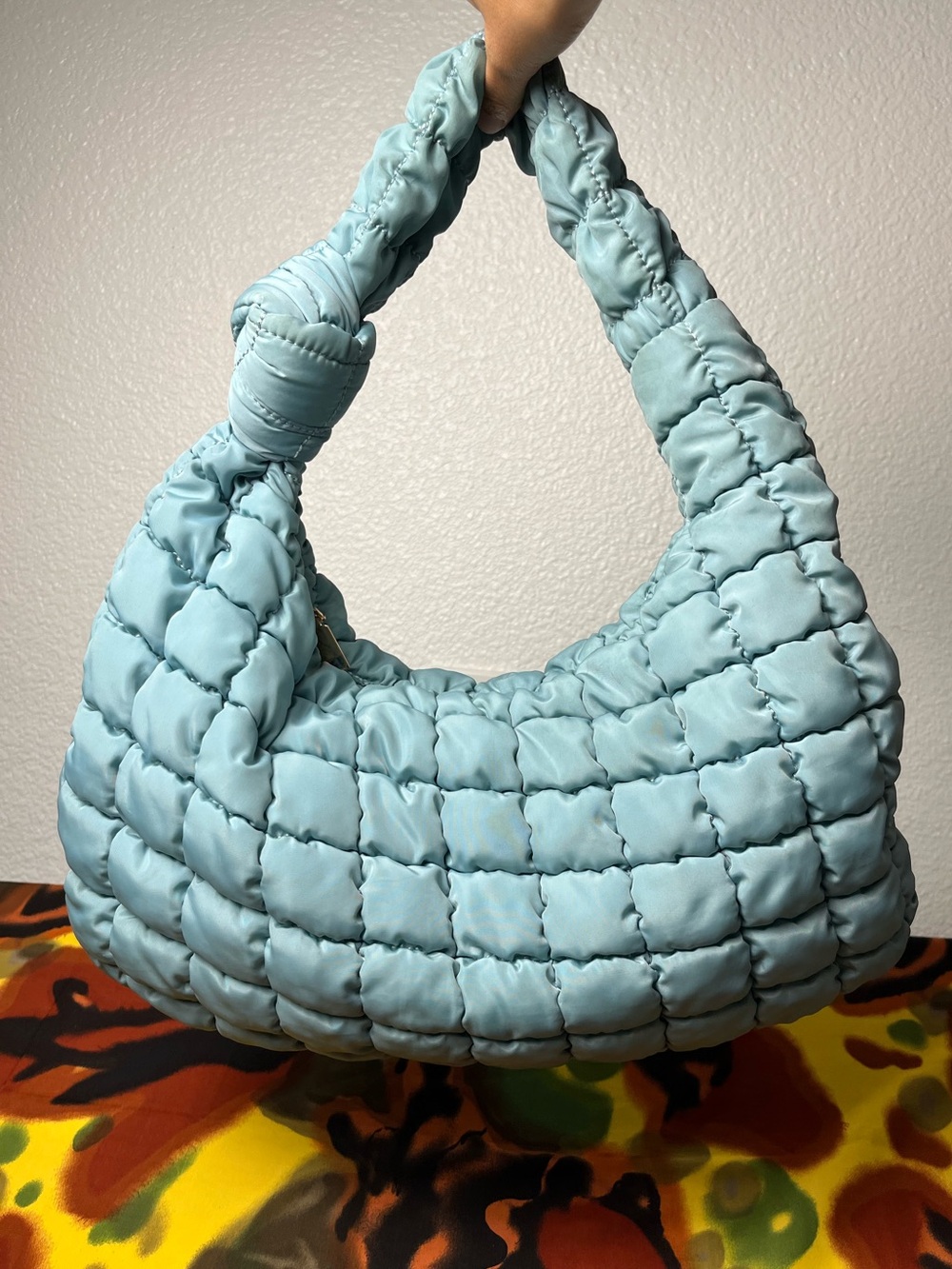 Urban Expressions Blue Slouchy Quilted Bag